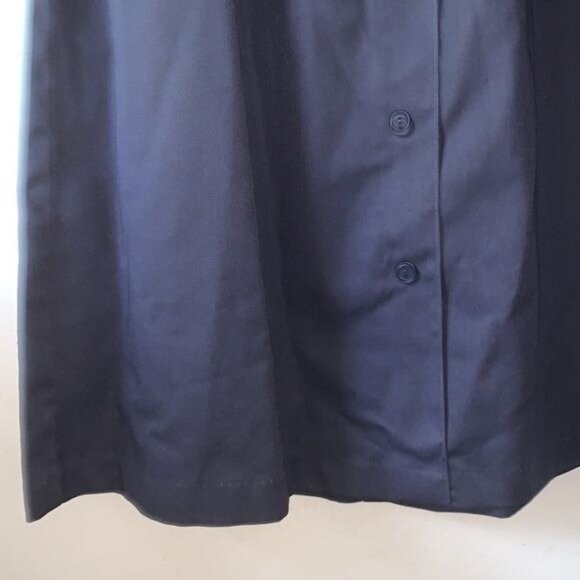 Garan Womens Elastic Waist Navy Skirt With Button Front Relaxed Fit Cotton Blend - Picture 9 of 13